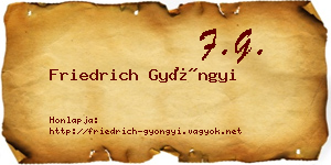 Friedrich Gyöngyi névjegykártya
