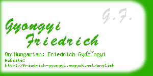gyongyi friedrich business card